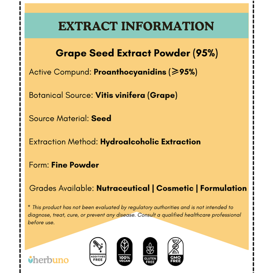 Grape Seed Extract Powder 95% - Vitis vinifera - Herbuno.Com