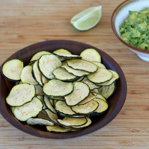 Slow Dried Zucchini Slices - Cucurbita pepo.