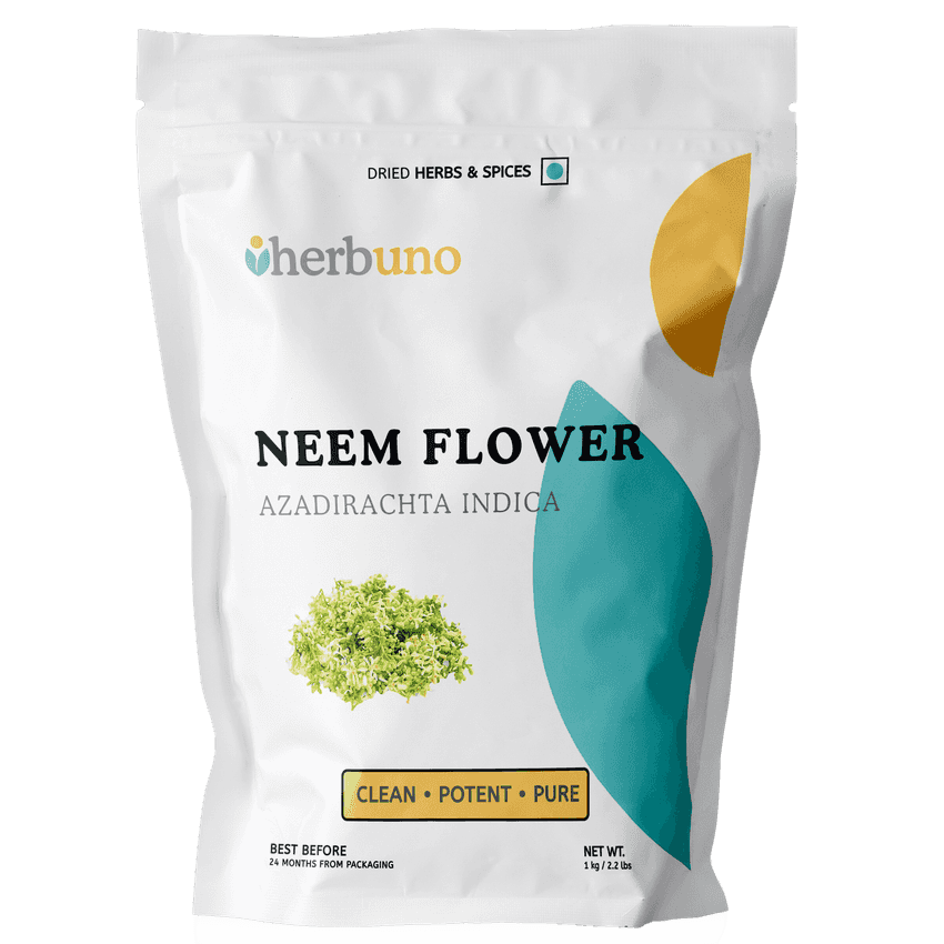 Dehydrated Neem Flower - Health Benefits in Tea - Herbuno