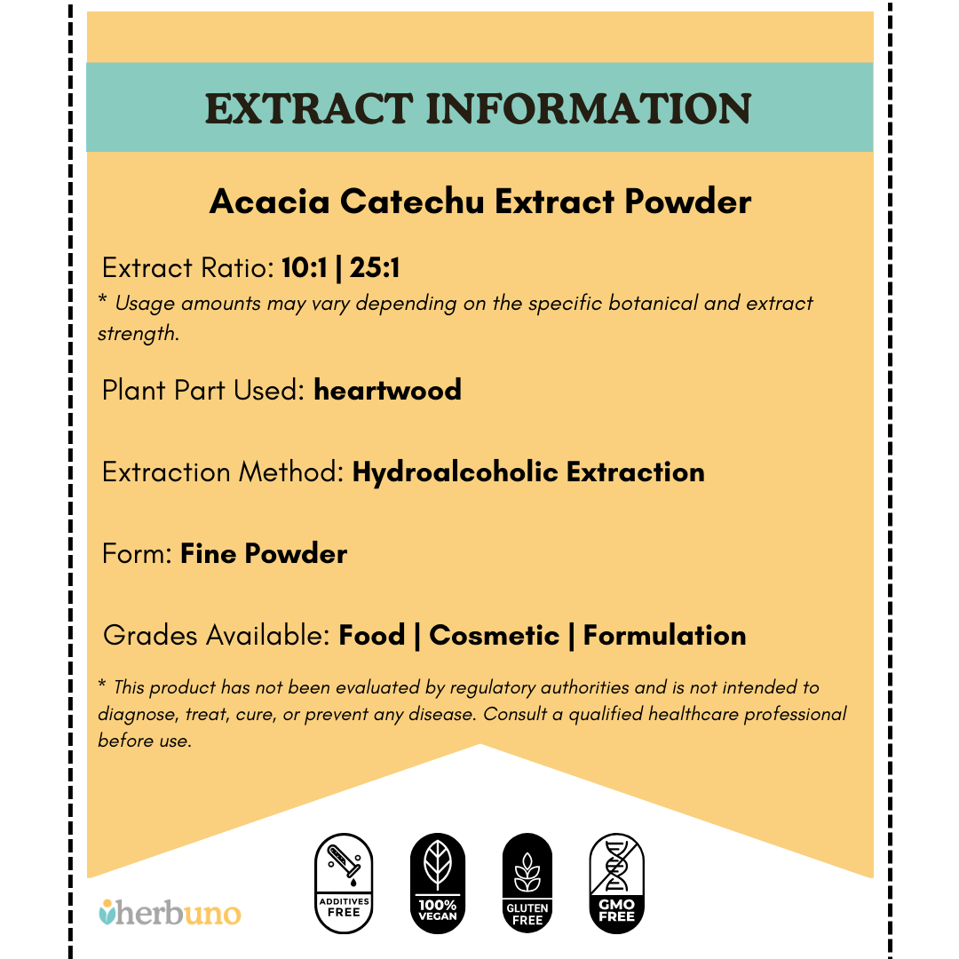 Acacia Catechu (Khadira) Extract Powder - Herbuno.Com