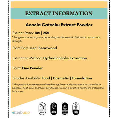 Acacia Catechu (Khadira) Extract Powder - Herbuno.Com