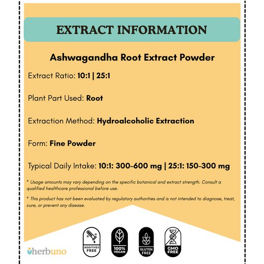 Ashwagandha Root Extract Powder - Withania Somnifera - Herbuno.Com