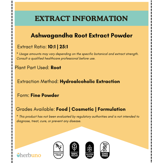 Ashwagandha Root Extract Powder - Withania Somnifera - Herbuno.Com