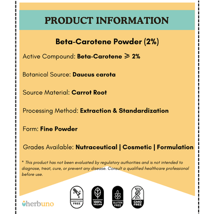 Beta Carotene (2%) — from Carrot Root  - Bulk Supplier India  - shop_name