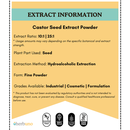 Castor Seed Extract Powder - Ricinus Communis Linn - Herbuno.Com