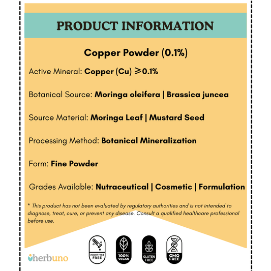 Copper (0.1%) — from Moringa Leaf & Mustard Seed - Herbuno.Com