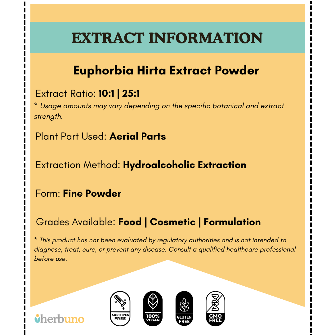 Euphorbia Hirta (Asthma Weed) Extract Powder - Herbuno.Com