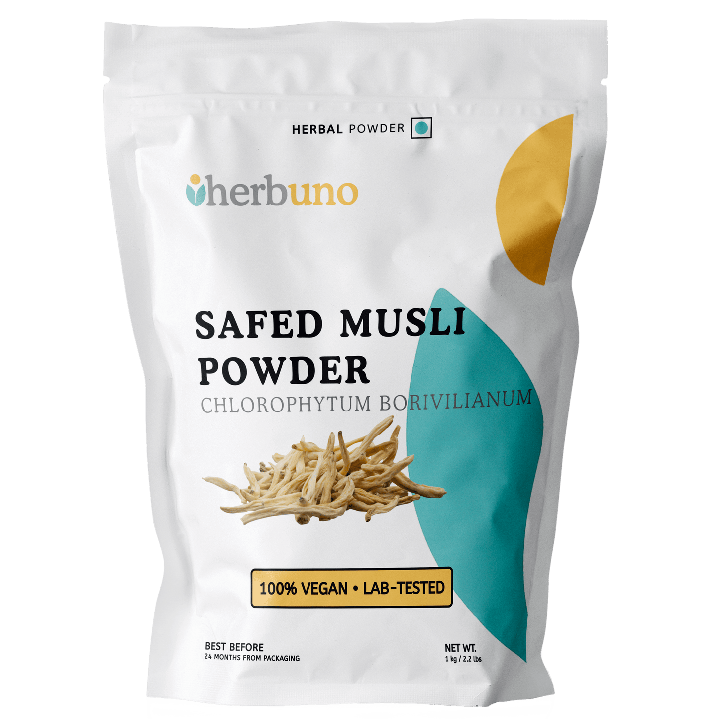 Organic Safed Musli Root Powder - Chlorophytum borivilianum - Herbuno.Com