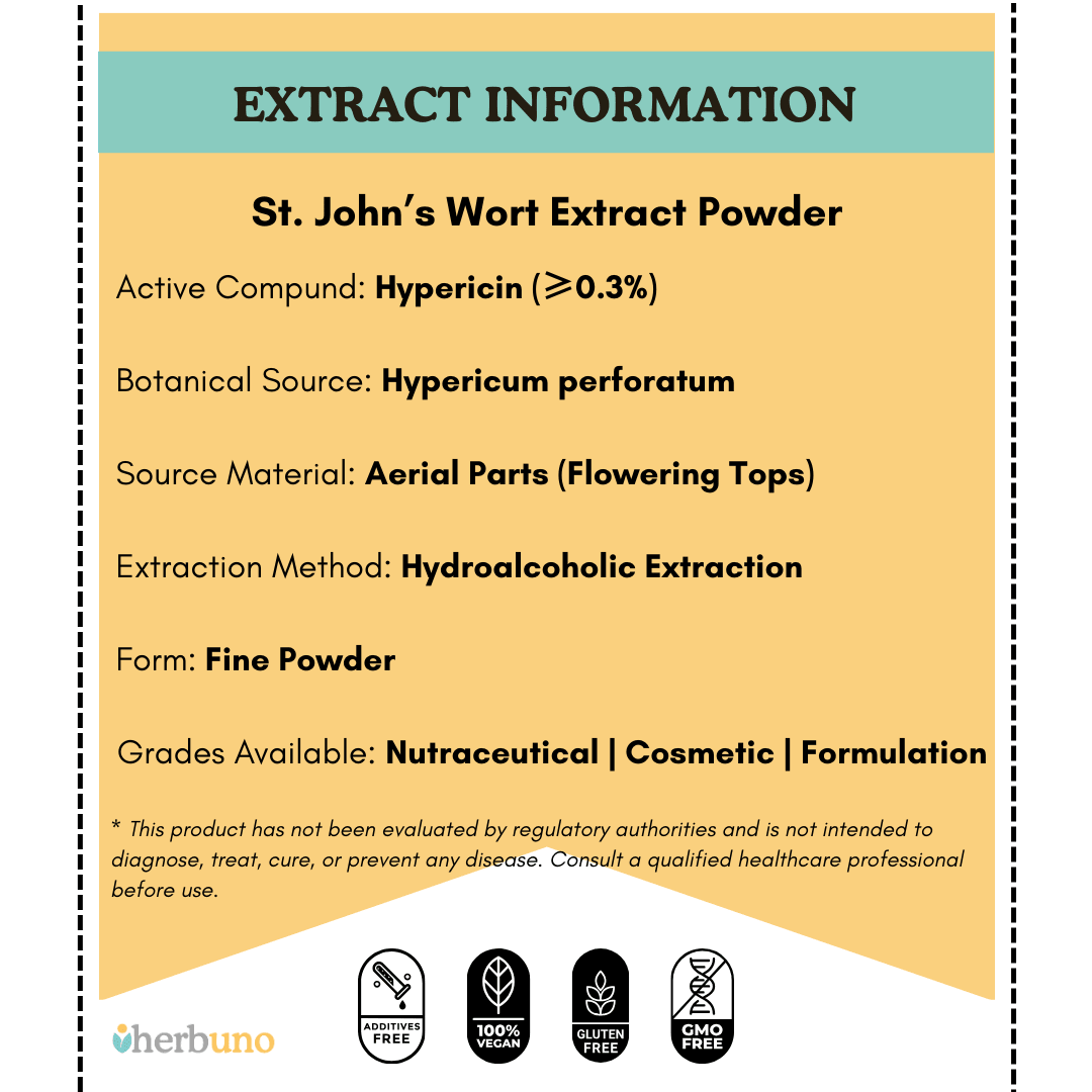 St John's wort Extract Powder (0.3 % Hypericin) - Hypericum perforatum  - Bulk Supplier India  - shop_name