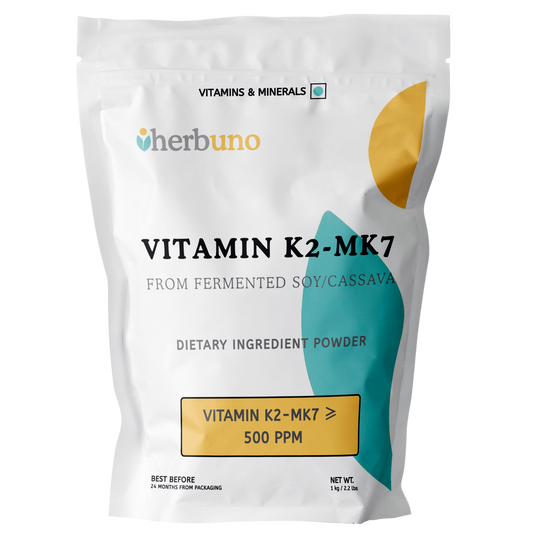 Vitamin K2-MK7 (500 ppm) — from Fermented Soy/Cassava - Herbuno.Com