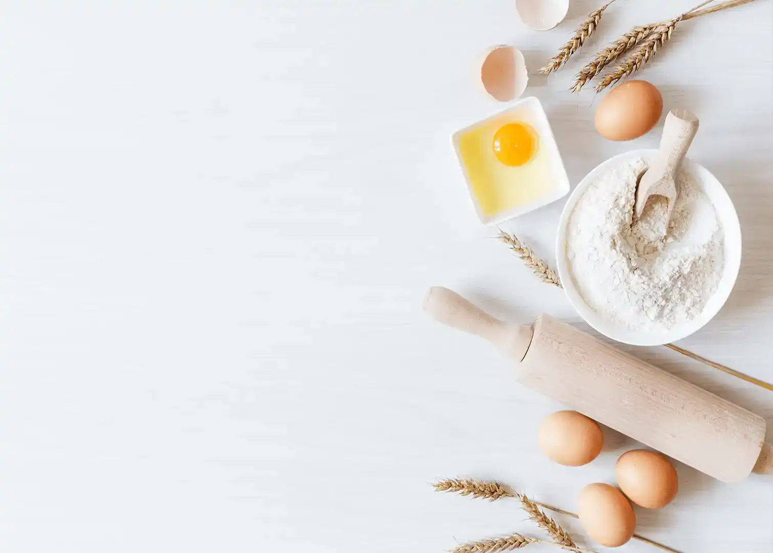 Baking ingredients and tools.