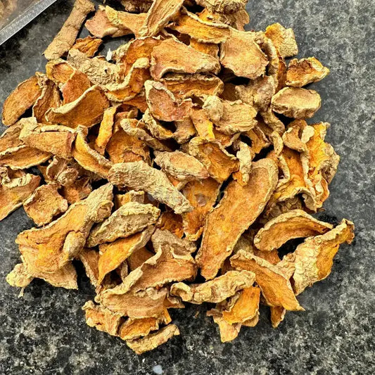 Dehydrated Turmeric Slices - Curcuma longa - dried spice