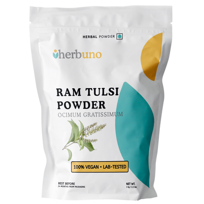 Organic Ram Tulsi / Shrubby Basil (Ocimum gratissimum) Leaf Powder - Herbuno.Com