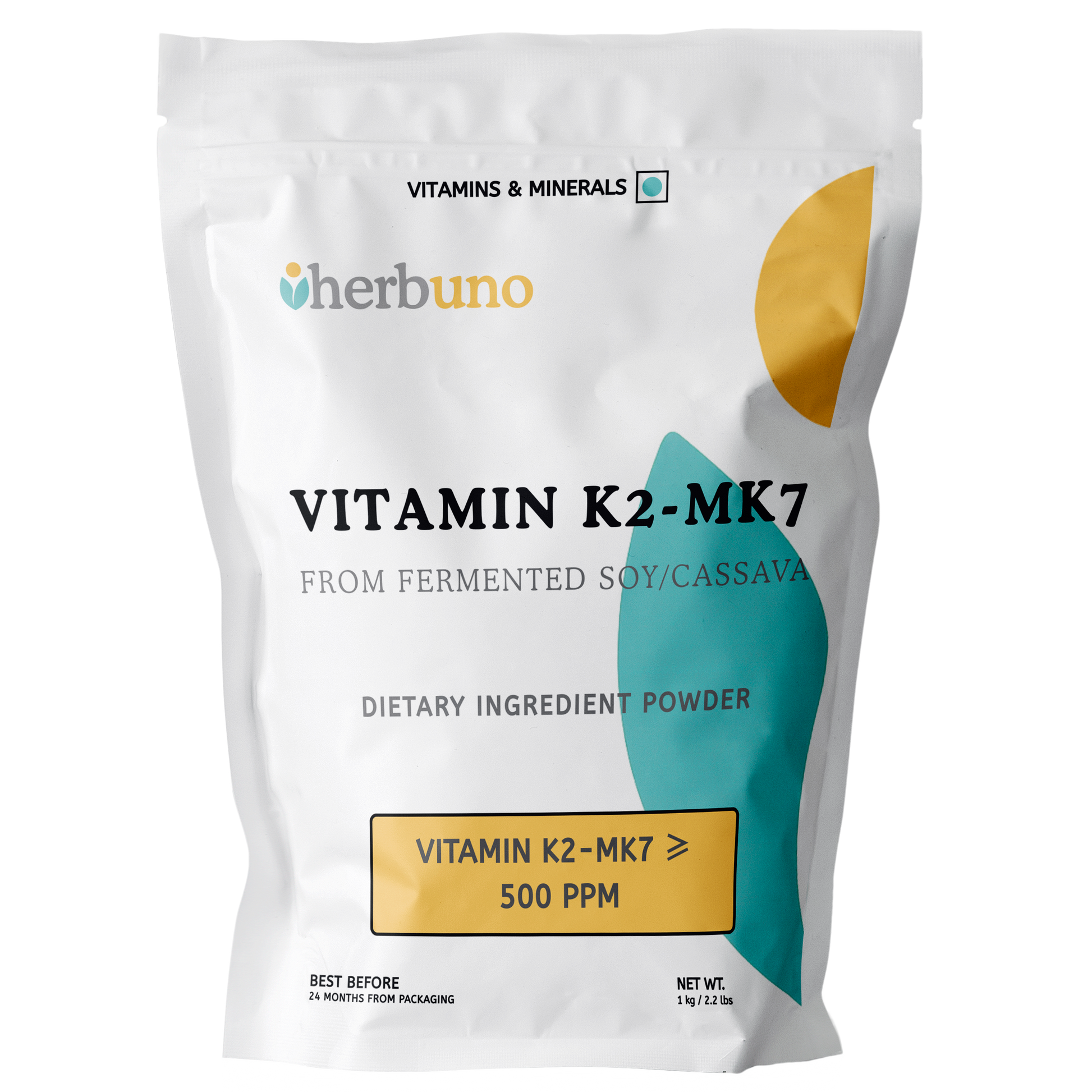 Vitamin K2-MK7 (500 ppm) — from Fermented Soy/Cassava - Herbuno