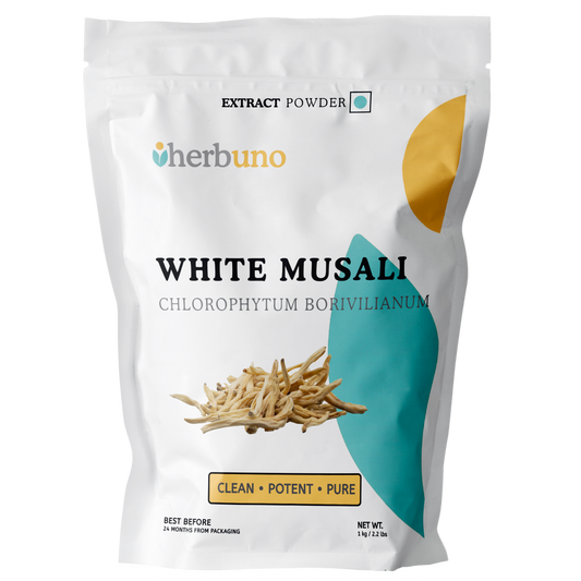 Safed (White) Musali Extract Powder - Herbuno